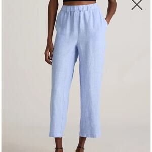 NEW Quince 100% European Linen Cropped French Blue Size XS